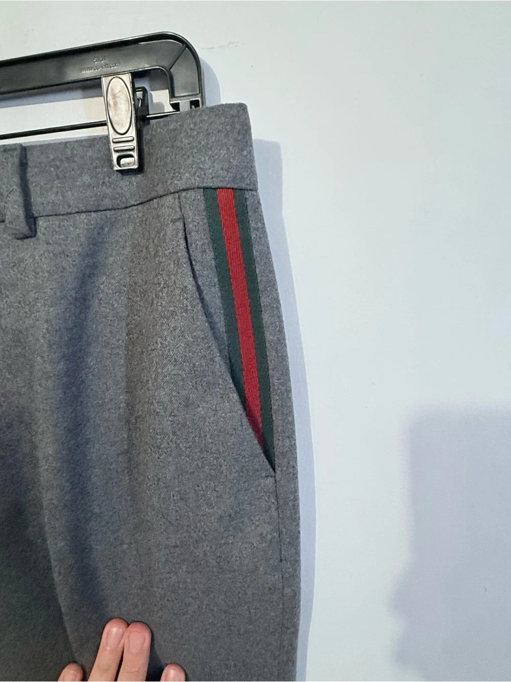 Gucci Classic Men's Gray Dress Pants with Subtle Side Stripe